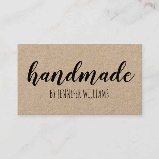 Handmade Artisan Craft Typography Business Card (Front)