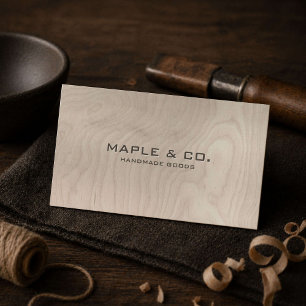 Handmade Artisan Wood Grain Business Card