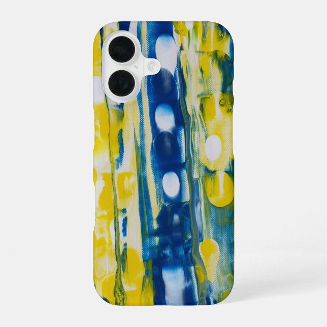 handmade artwork/Bule and yellow  iPhone 16 Case (Back)