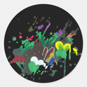 Handmade artwork - Butterfly Bolssom Classic Round Sticker