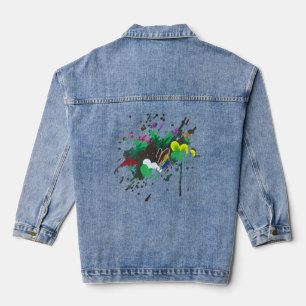 Handmade artwork - Butterfly Bolssom Denim Jacket