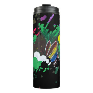 Handmade artwork - Butterfly Bolssom Thermal Tumbler