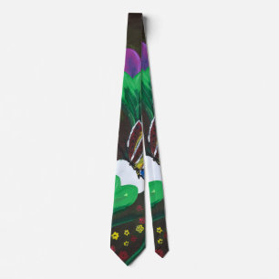 Handmade artwork - Butterfly Bolssom Tie