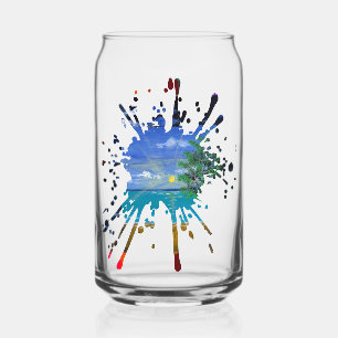 Handmade artwork - Day and Night Can Glass