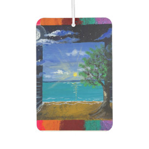 Handmade artwork - Day and Night Car Air Freshener