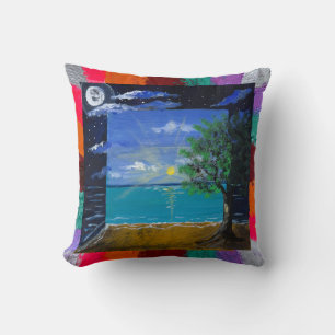 Handmade artwork - Day and Night Cushion