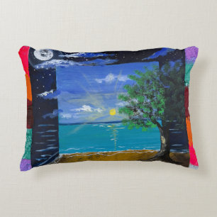 Handmade artwork - Day and Night Decorative Cushion