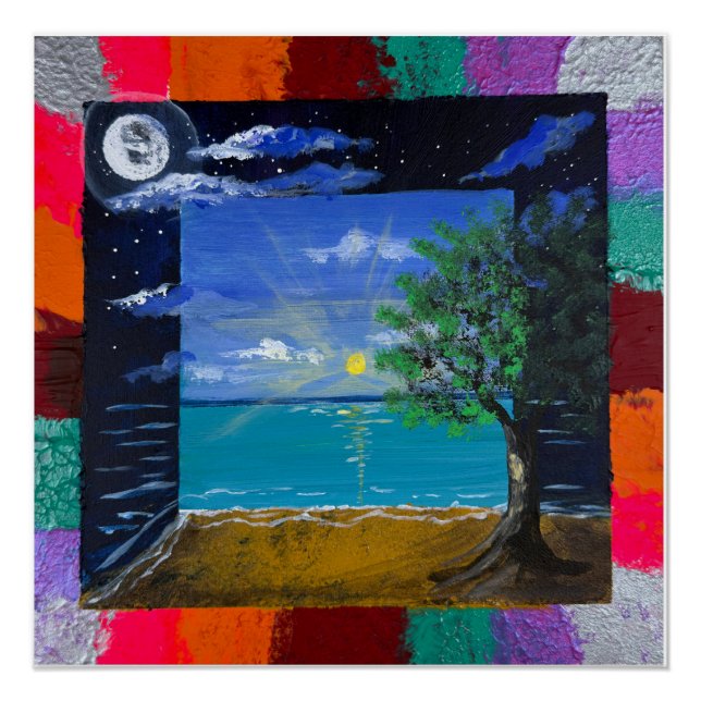Handmade artwork - Day and Night  Poster (Front)