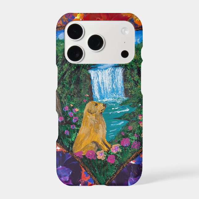     Handmade Artwork – Dog by the Waterfall  (Back)