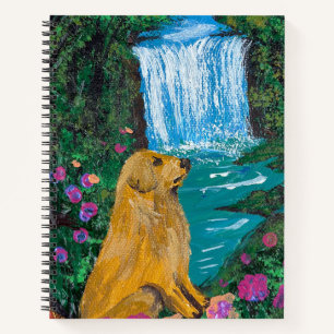 Handmade Artwork – Dog by the Waterfall Notebook