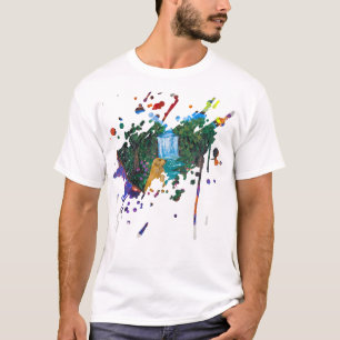 Handmade Artwork – Dog by the Waterfall T-Shirt