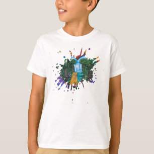 Handmade Artwork – Dog by the Waterfall T-Shirt