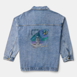 Handmade artwork- Earth view Denim Jacket