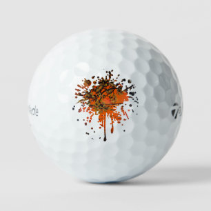 Handmade artwork - Golden sunset Golf Balls