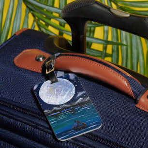Handmade artwork- Moonlit Love Luggage Tag