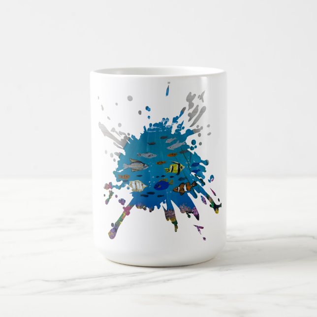 Handmade artwork- ocean depths  coffee mug (Center)