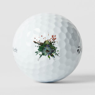 Handmade artwork - Orang trees Golf Balls