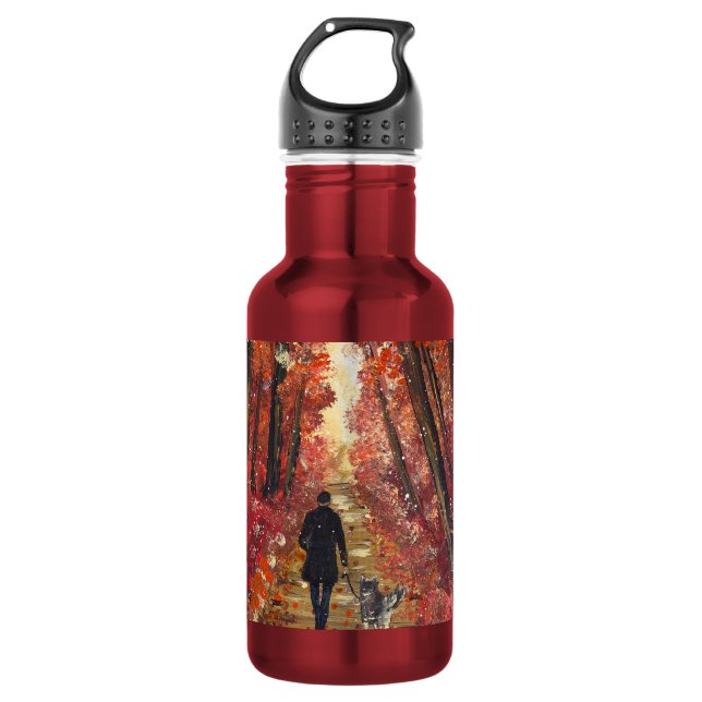 Handmade artwork- Orange forest  532 Ml Water Bottle (Front)