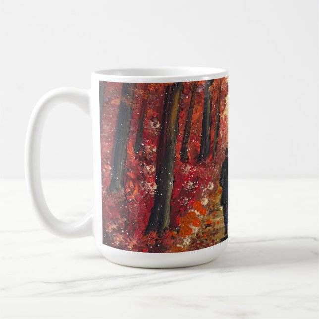 Handmade artwork- Orange forest  Coffee Mug (Left)