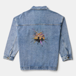 Handmade Artwork – Sunset Together Denim Jacket