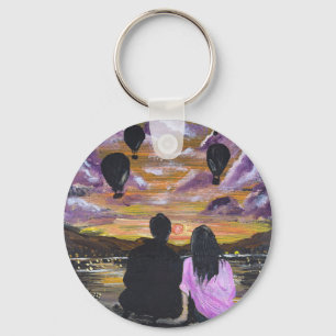 Handmade Artwork – Sunset Together Key Ring