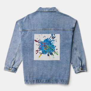 Handmade artwork- The Flower Wheel Denim Jacket