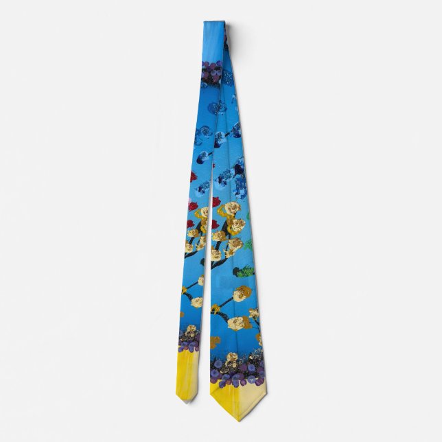 Handmade artwork-    The Flower Wheel Tie (Back)
