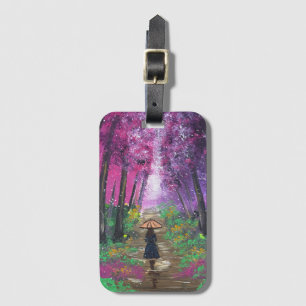 Handmade artwork-Walking alone Luggage Tag