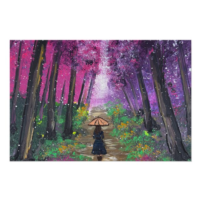 Handmade artwork-walking alone  poster (Front)