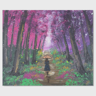 Handmade artwork-Walking alone Wrapping Paper