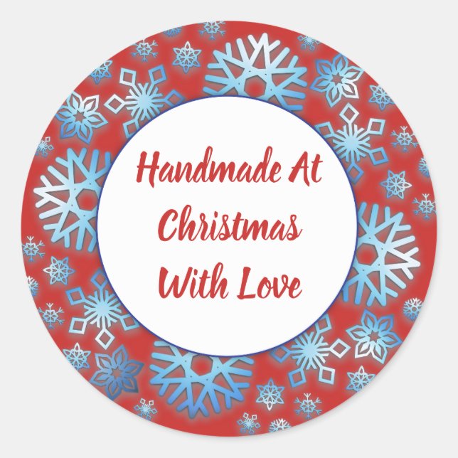 Handmade At Christmas With Love Stickers (Front)