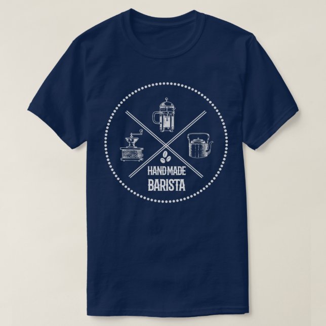 Handmade Barista Vintage Coffee T-Shirt (Design Front)