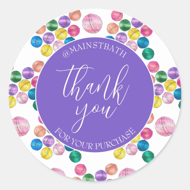 Handmade Bath Beauty Business Shower Bombs Label (Front)