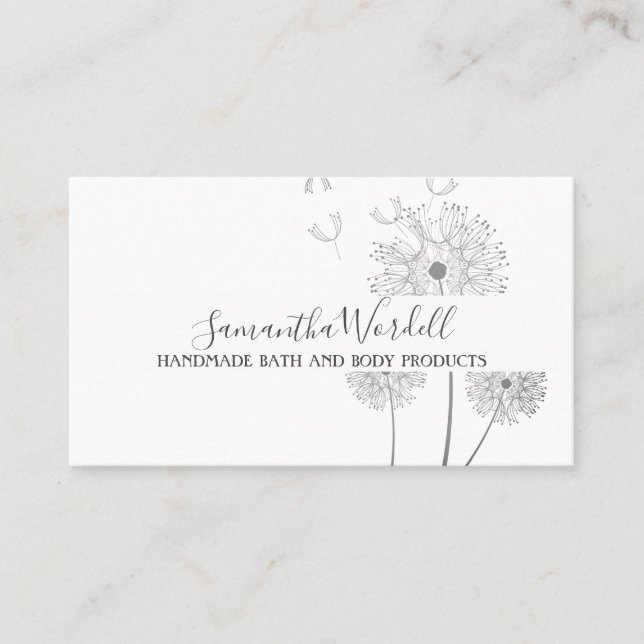 Handmade Bath Body Products Price List Business Card (Front)