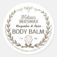 Handmade Beeswax Body Balm Wreath Bee Heart  