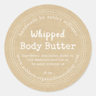 Handmade Body Butter Kraft Organic Business Label