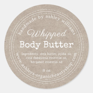 Handmade Body Butter Kraft Organic Business Label