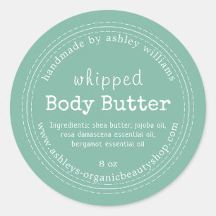 Handmade Body Butter Organic Business Green Classic Round Sticker