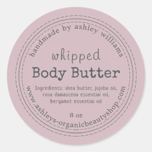 Handmade Body Butter Organic Business Purple Classic Round Sticker