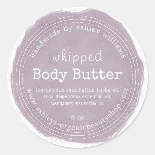 Handmade Body Butter Organic Business Purple Classic Round Sticker