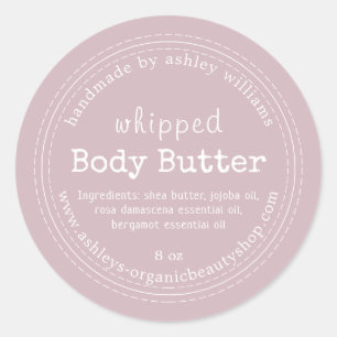 Handmade Body Butter Organic Business Purple Classic Round Sticker