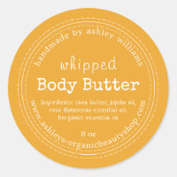 Handmade Body Butter Organic Business Yellow