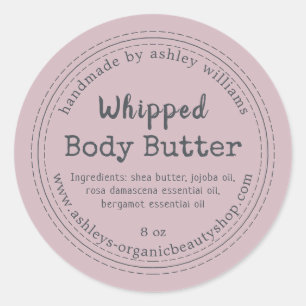 Handmade Body Butter Purple Organic Business Label