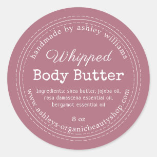 Handmade Body Butter Purple Organic Jar Label