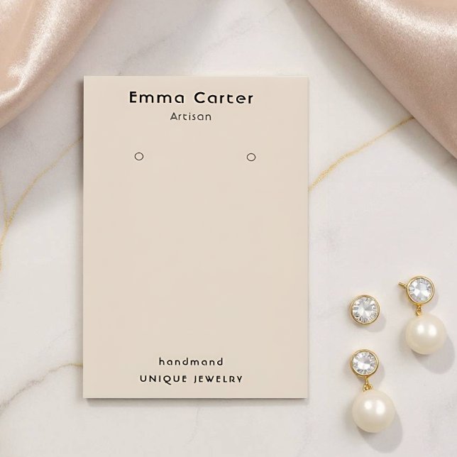Handmade Boho Chic Customisable Earring Holder Business Card (Customizable Earring Holder Card 'Front')