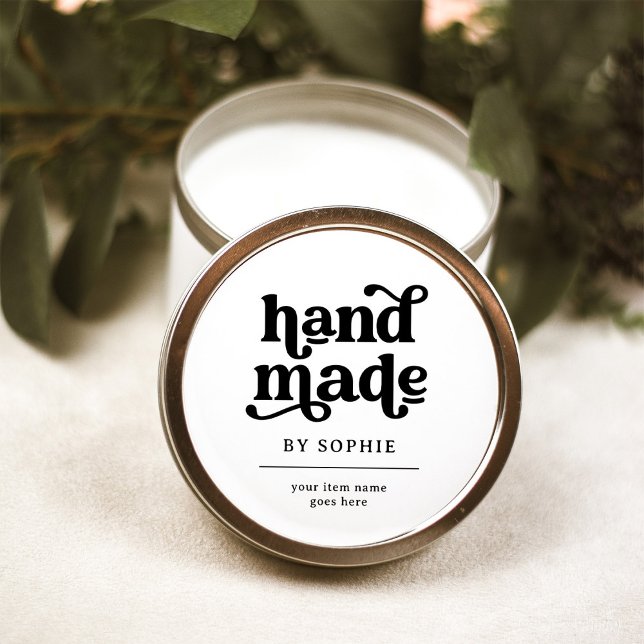 Handmade | Boho Retro Look Packaging Product Label (A boho retro product label for all your handmade goods)