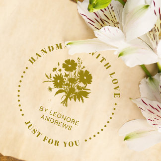Handmade Business Blooms Wildflowers Bouquet Rubber Stamp