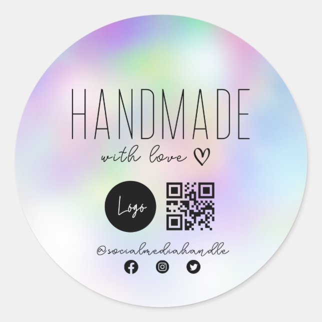 handmade business QR code Classic Round Sticker (Front)