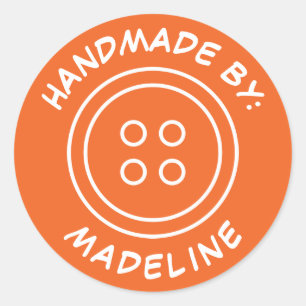 Handmade By   Add Your Name Classic Round Sticker
