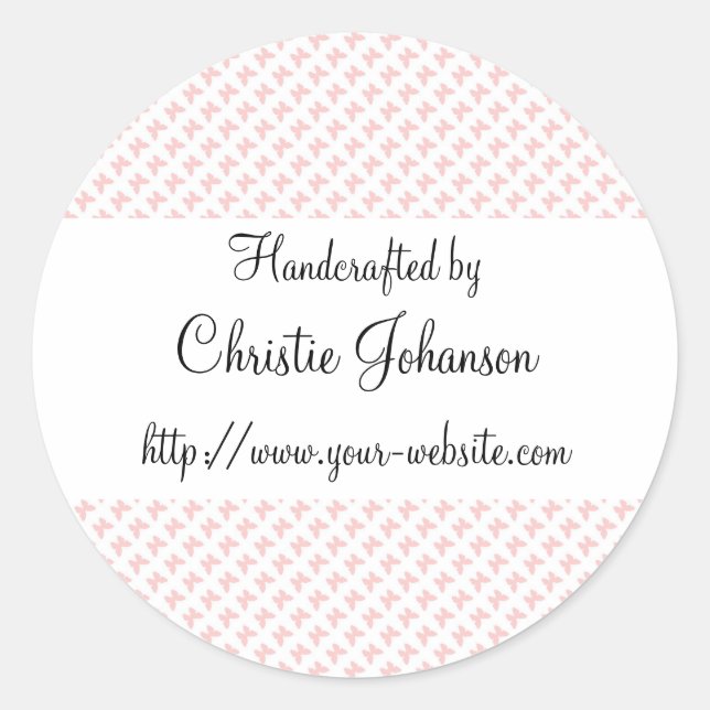 Handmade by - butterfly design classic round sticker (Front)